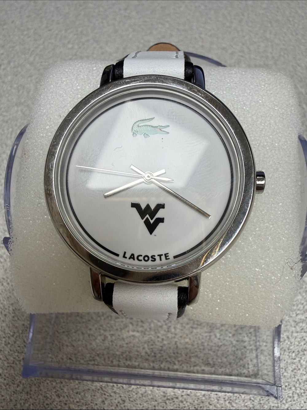 Lacoste West Virginia White Dial Silver-Tone Case Women's Watch with White Strap